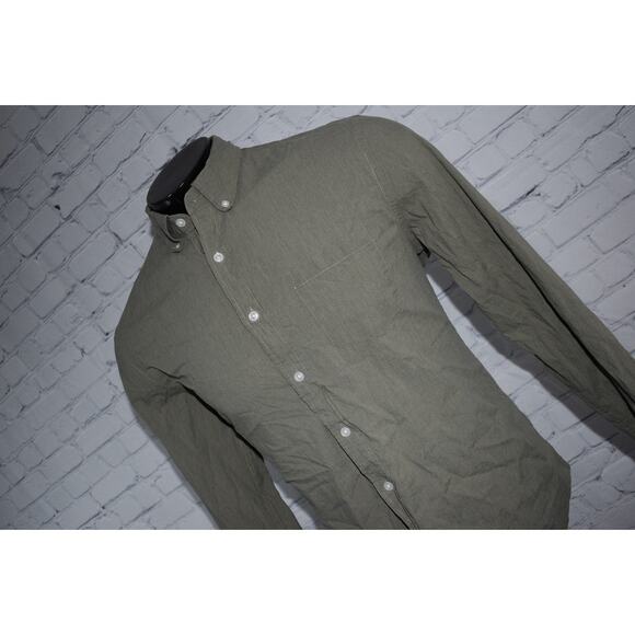 J Crew Mercantile Dress Shirt Button Up Mens Size Large Flex Green Cotton Blend - Picture 6 of 6